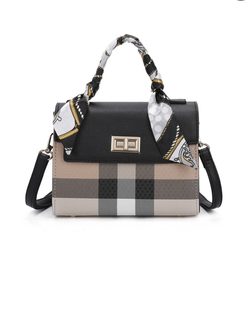 Sac à main élégant – Noir, Camel & Taupe | Ilhamoon