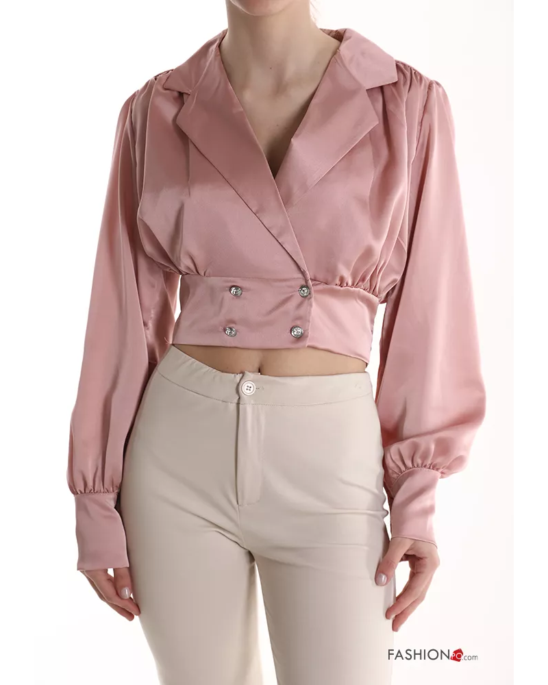 Top satin croisé