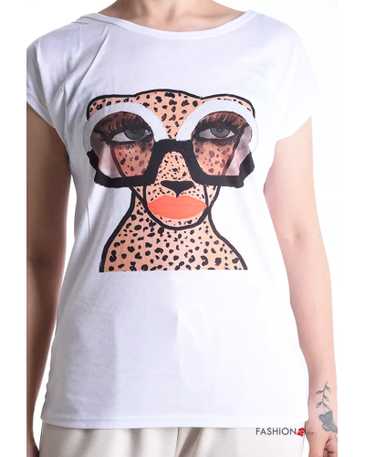 T-shirt manches courtes col rond Imprimé animal