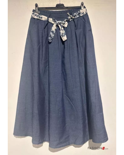 Jupe en Coton avec ceinture en tissu