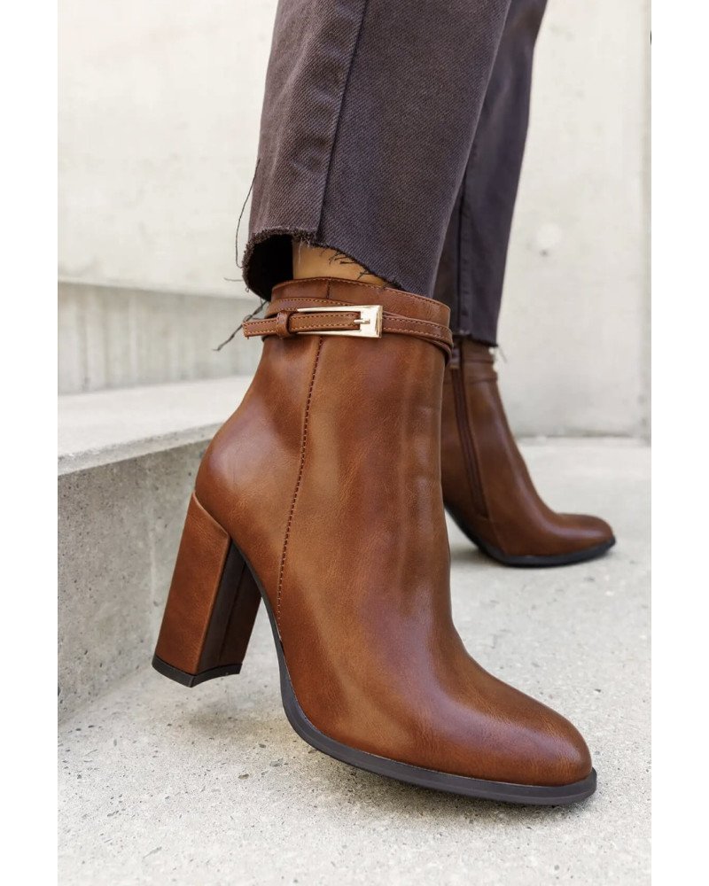 Camel Heel Ankle Boots – Elegant Winter Boots | Ilhamoon