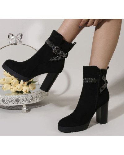 Cink Me Ankle Boots – Rhinestone Platform Boots | Ilhamoon