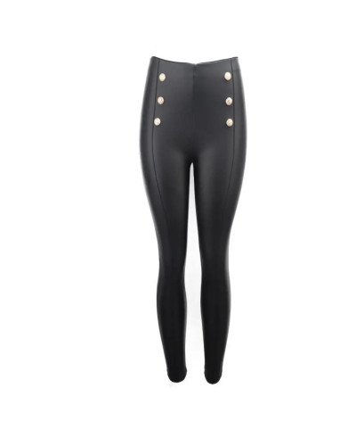 Legging similicuir avec bouton doré – S/M & L/XL | Ilhamoon