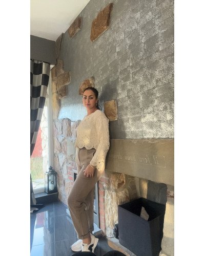 Pantalon jeans Slouchy – Beige & Marron – 34 à 42 | Ilhamoon