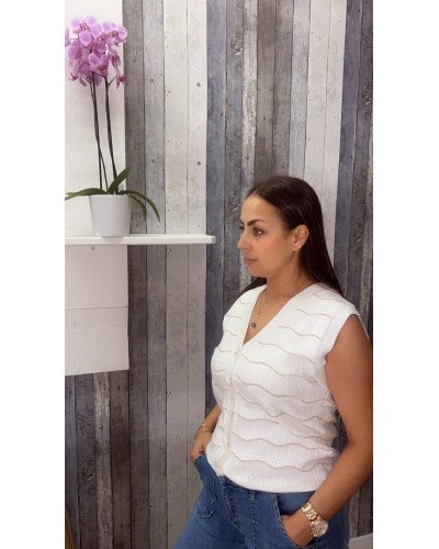 Gilet à Rayures fil doré élégant