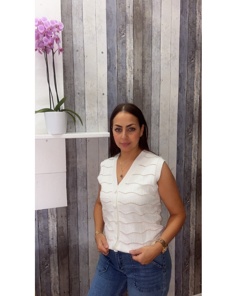 Gilet à Rayures fil doré élégant