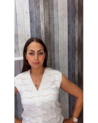 Gilet à Rayures fil doré élégant