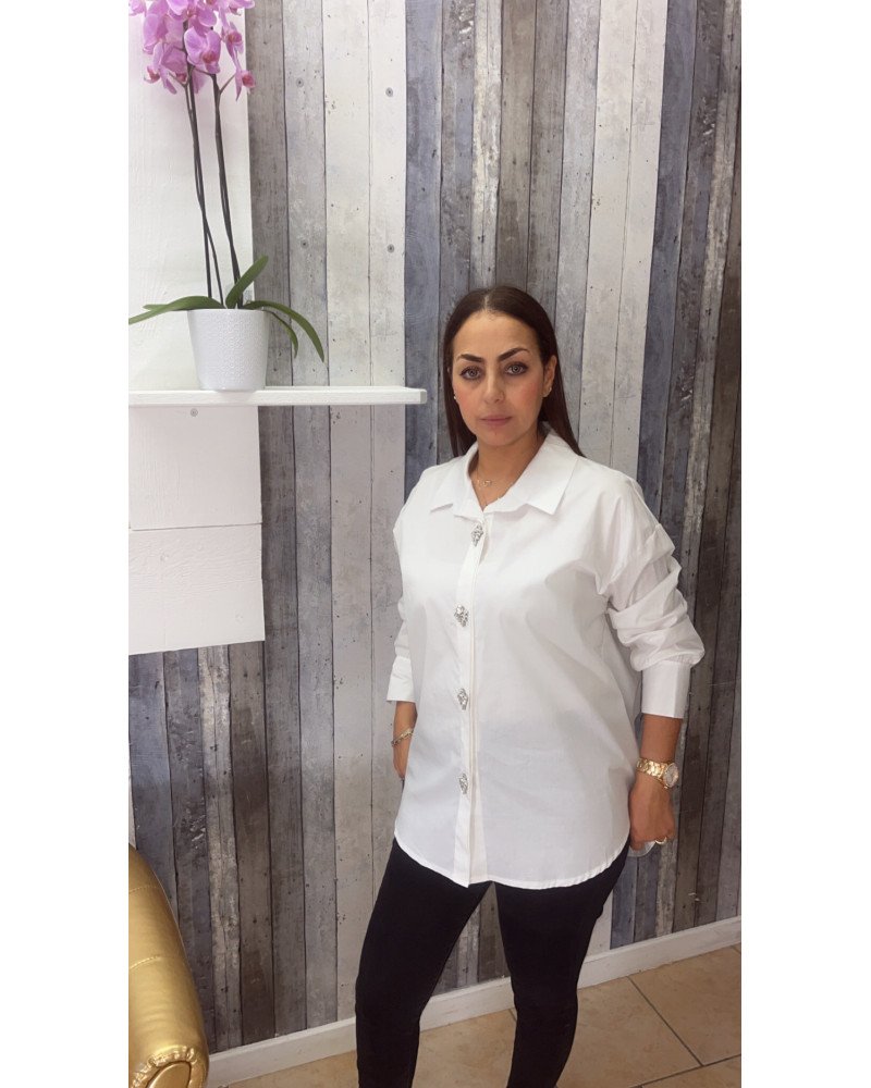 Chemise avec boutons strass