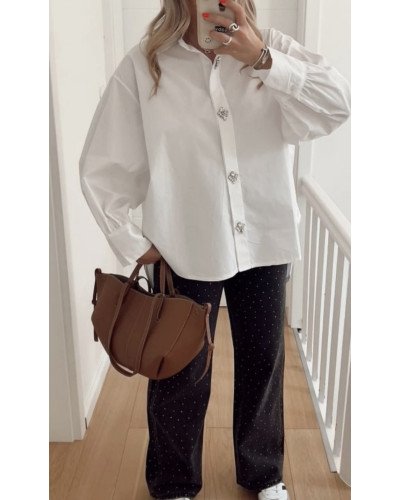 Chemise avec boutons strass
