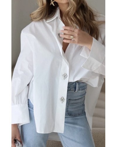 Chemise avec boutons strass