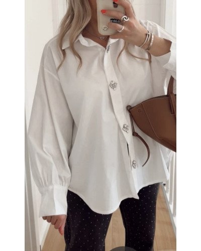 Chemise avec boutons strass