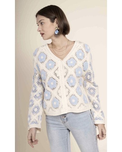 Cardigan à motifs fleuris