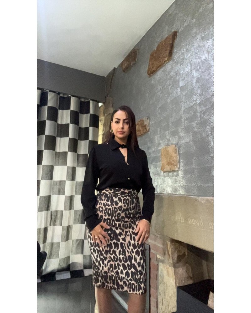 Jupe imprimée léopard – Femme S/M/L | Ilhamoon