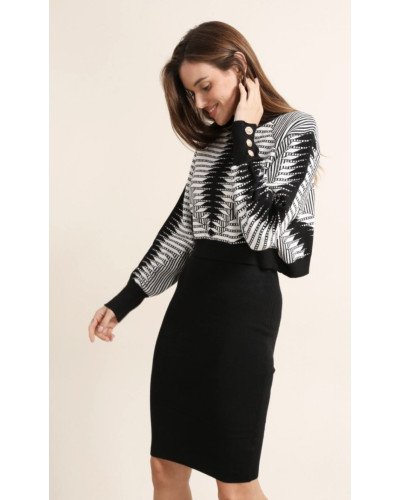 Ensemble en maille robe débardeur avec pull