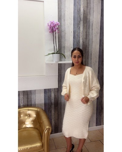 Ensemble tricot chic robe et gilet