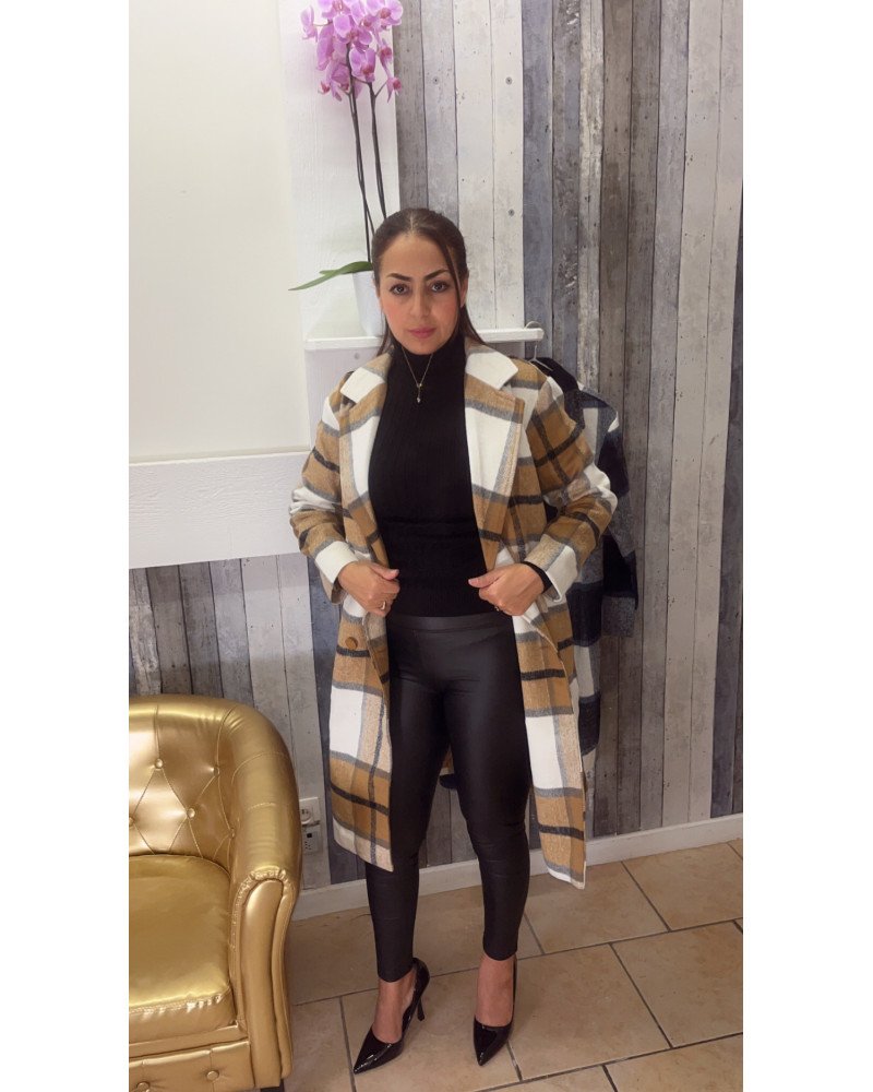 Manteau à carreaux élégant