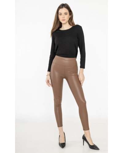 Legging taille haute en similicuir