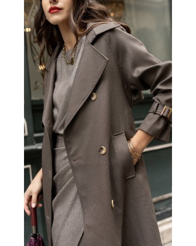 Trenchcoat à carreaux