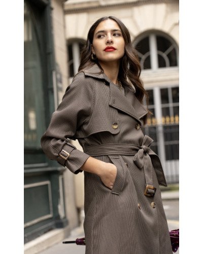 Trenchcoat à carreaux