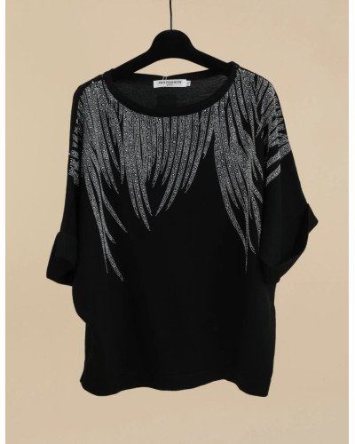 Pull en maille oversize à strasses