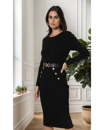 Jupe longue tube en maille côtelé