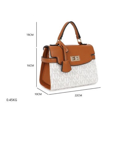 TNKM Printed Handbag – Camel/White & Camel/Brown | Ilhamoon