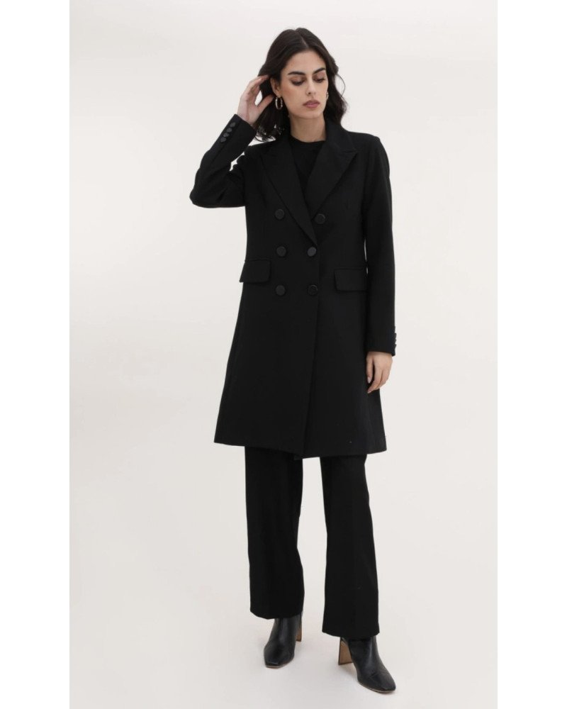 Veste longue style blazer