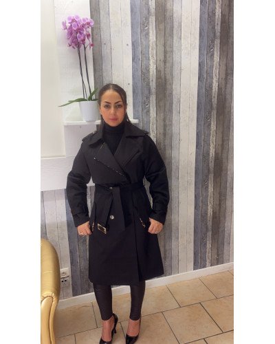 Trench-coat classique imprimé léopard