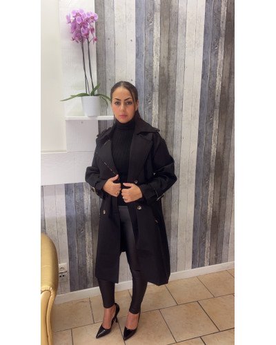 Trench-coat classique imprimé léopard