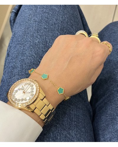 Bracelet fleur en acier inoxydable