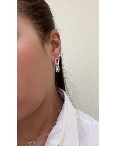 Boucles d'oreilles 3 strasses