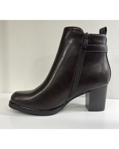 Bottines petit talon/ Marron