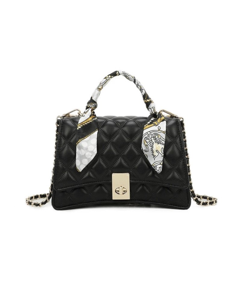 Sac à main matelassé – Noir, Blanc & Beige | Ilhamoon