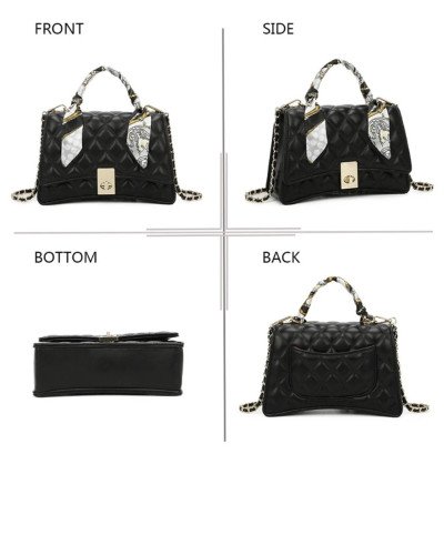 Sac à main matelassé – Noir, Blanc & Beige | Ilhamoon