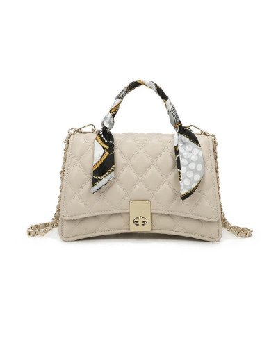 Quilted Handbag – Black, White & Beige | Ilhamoon