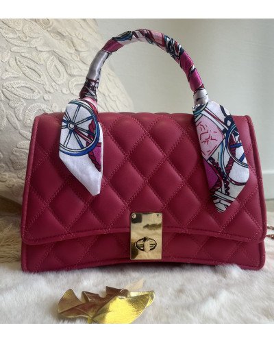 Quilted Handbag – Black, White & Beige | Ilhamoon