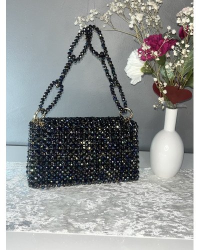Sac en perles à reflets multicolores/ métallique
