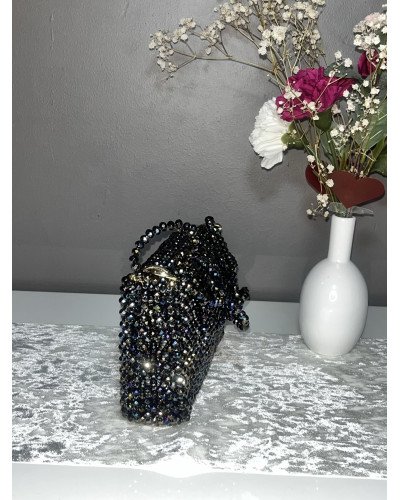 Sac en perles à reflets multicolores/ métallique