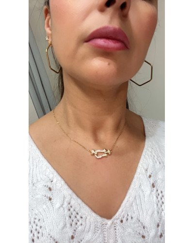 Collier forme de manille sertie